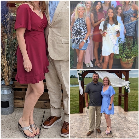 NWT Dokotoo Green V Wrap Tie Ruffle Short Flutter Sleeve Cocktail Mini Dress L - Picture 9 of 15